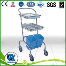 BDT207 Easy clean 304 stainless steel tray medical trolley